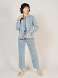 Veste en jean bleu VIVIAN POIS femme, LIGHT BLUE, taille XS, porté par Sarah (1m72) (FAM PARIS) – photo 1