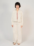 Veste oversize écru VALANCE femme, ECRU, taille XS, porté par Sarah (1m72) – photo 4