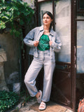 Jean baggy gris LENA femme, GREY, taille XS, porté par Sarah (1m72) – photo 6
