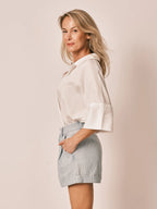 Short à pinces AMELIA STRIPE