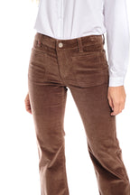 Pantalon bootcut en velours taille mi-haute BELLA