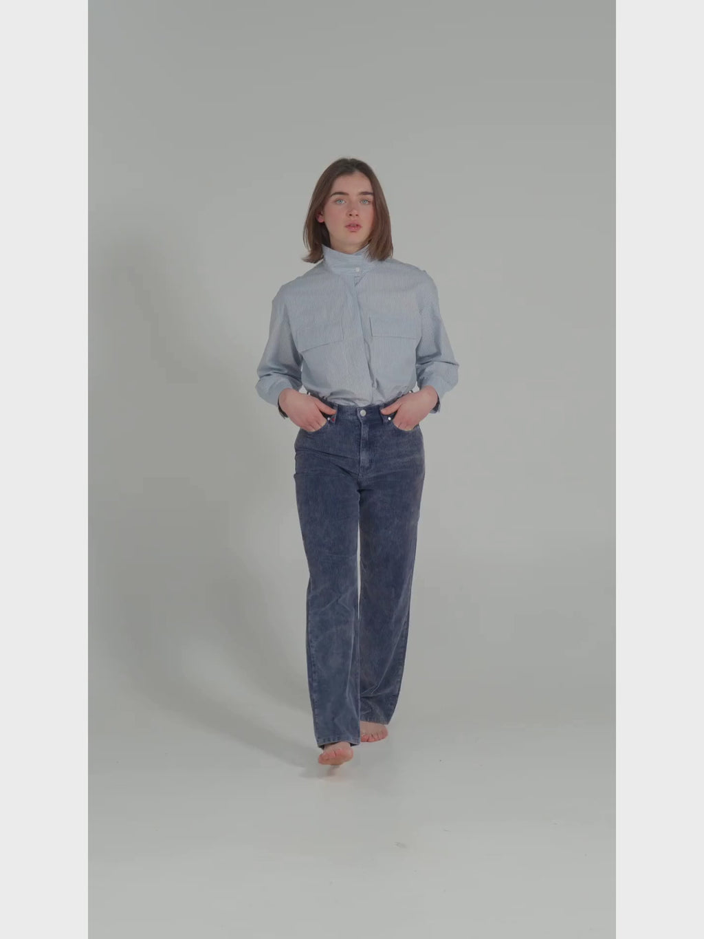 POLA straight velvet trousers