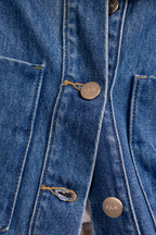 Veste oversize en jean stone VICKY femme, STONE, taille XS, porté par Eden (1m70) – photo 6