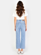 Jean droit court bleu POLA femme, BLUE JEANS, taille 25, porté par Amanda (1m76) – photo 5