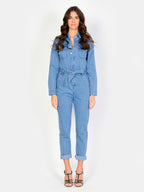 Combinaison manches longues bleu DORIA femme, BLUE, taille XS, porté par Amanda (1m76) – photo 2