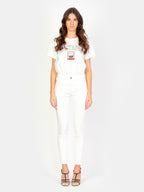 Pantalon chino blanc SHARONE femme, WHITE, taille 25, porté par Amanda (1m76) – photo 2
