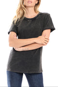 T-shirt noir uni en coton TYFFEN noir femme, BLACK, taille XS, porté par Clara (1m71) (FAM PARIS) – photo 1