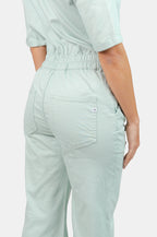 Combinaison évasée manches courtes sage DELPHINE femme, LIGHT SAGE, taille XS, porté par Marie (1m71) (FAM PARIS) – photo 1