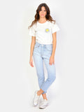 Jean mom bleu PATRICIA BLUE DYE femme, BLUE DYE, taille 25, porté par Amanda (1m76) (FAM PARIS) – photo 1
