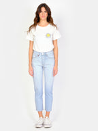 Jean mom bleu PATRICIA BLUE DYE femme, BLUE DYE, taille 25, porté par Amanda (1m76) – photo 2