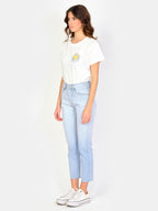 Jean mom bleu PATRICIA BLUE DYE femme, BLUE DYE, taille 25, porté par Amanda (1m76) – photo 3