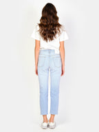 Jean mom bleu PATRICIA BLUE DYE femme, BLUE DYE, taille 25, porté par Amanda (1m76) – photo 4