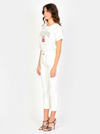 Jean mom blanc PATRICIA V femme, WHITE, taille 25, porté par Amanda (1m76) – photo 3