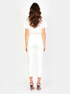 Jean mom blanc PATRICIA V femme, WHITE, taille 25, porté par Amanda (1m76) – photo 4
