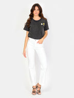 Jean bootcut blanc BELLA femme, WHITE, taille 25, porté par Amanda (1m76) (FAM PARIS) – photo 1